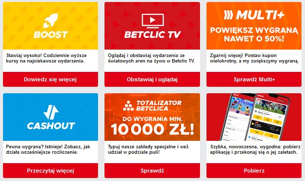 Betclic - multum możliwości