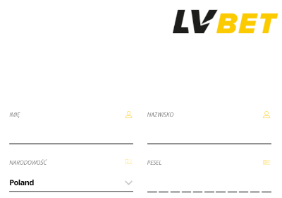 LVBet rejestracja - 1. ekran