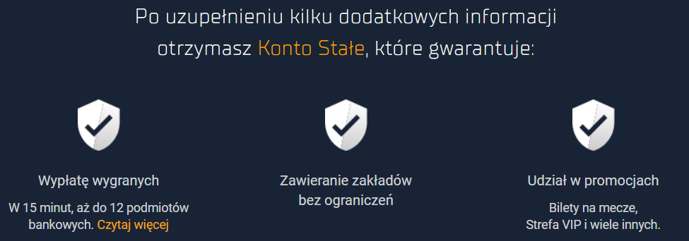 Stałe konto gracza w STS