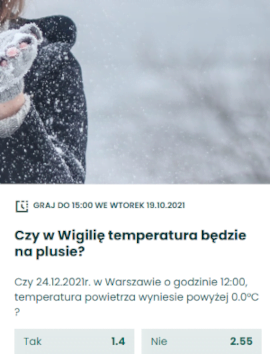 Zakłady na pogodę w Betfan - temperatura 