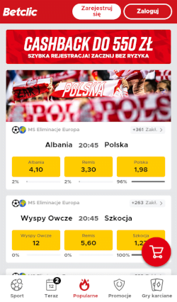 Aplikacja bukmacherska Betclic