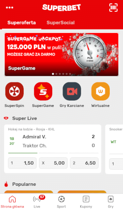 Aplikacja bukmacherska Superbet