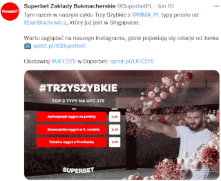 Superbet - marketing na Twitterze