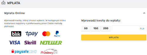 Wpłata przez Skrill - Superbet