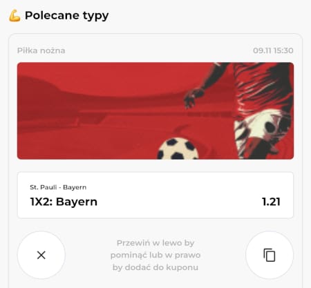 Aplikacja mobilna Fuksiarz - Polecane typy
