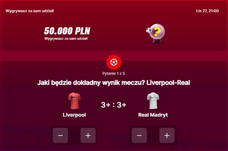 SuperGame w Superbet - typ bukmacherski na 259. rundę (Liverpool - Real Madryt)