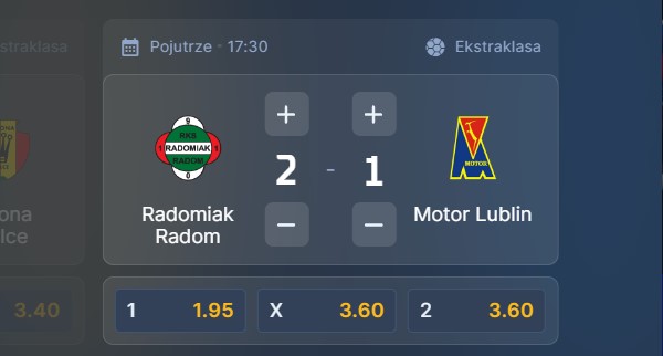 Wizjoner w STS - typ bukmacherski na 127. kolejkę (Radomiak Radom - Motor Lublin)