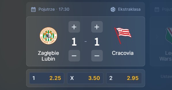 Wizjoner w STS - typ bukmacherski na 127. kolejkę (Zagłębie Lubin - Cracovia)