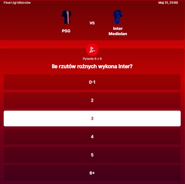 SuperGame w Superbet - typ bukmacherski na 298. rundę (PSG - Inter Mediolan)