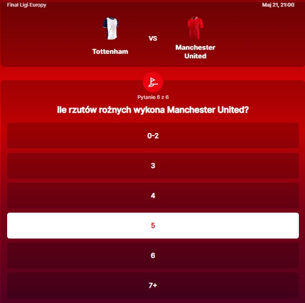 SuperGame w Superbet - typ bukmacherski na 295. rundę (Tottenham - Manchester United)