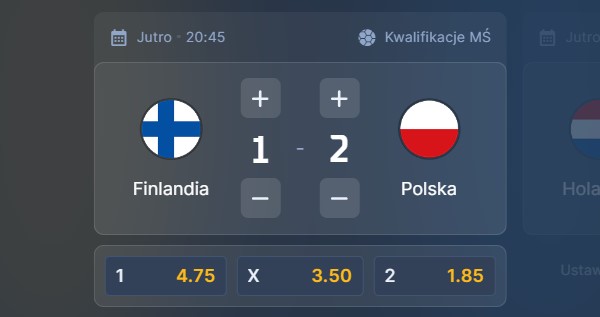 Wizjoner w STS - typ bukmacherski na 135. kolejkę (Finlandia - Polska)