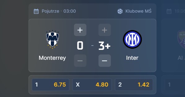 Wizjoner w STS - typ bukmacherski na 136. kolejkę (Monterrey - Inter Mediolan)