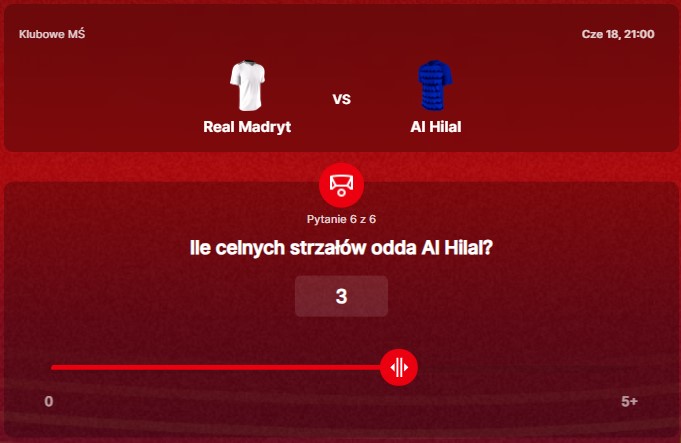 SuperGame w Superbet - typ bukmacherski na 302. rundę (Real Madryt - Al Hilal)