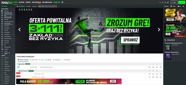Сайт букмекерской конторы TOTALbet - скриншот